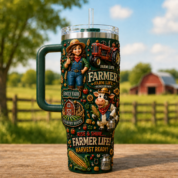 Rise And Shine Farmlife - Personalized Tumbler - Gift For Farmers