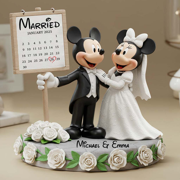 Happy Anniversary MkMo Mouse Couple - Personalized Custom Shaped Acrylic Plaque CT01