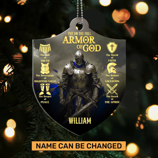 Put On The Full Armor Of God - Personalized Custom Shaped Acrylic Ornament HN02
