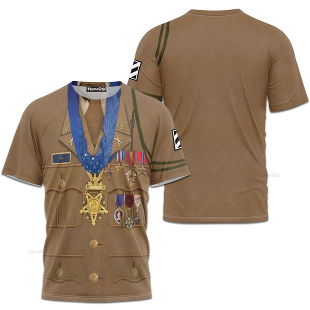 Audie Murphy Uniform Historical Cosplay Costume - 3D Tshirt