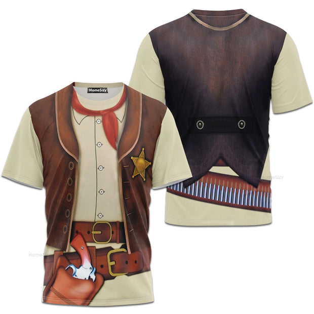 Western Cowboy Suit Cosplay Costume - 3D Tshirt