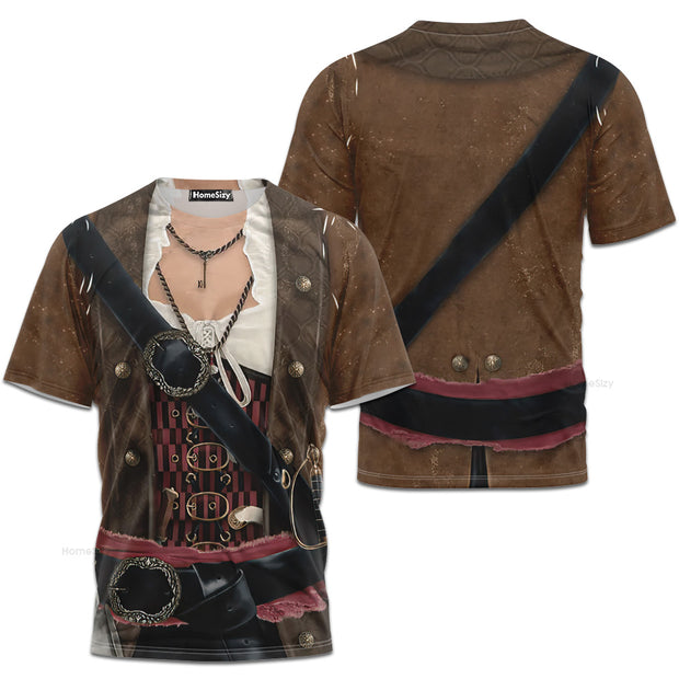 Pirate Lass Juniors Cosplay Costume - 3D Tshirt
