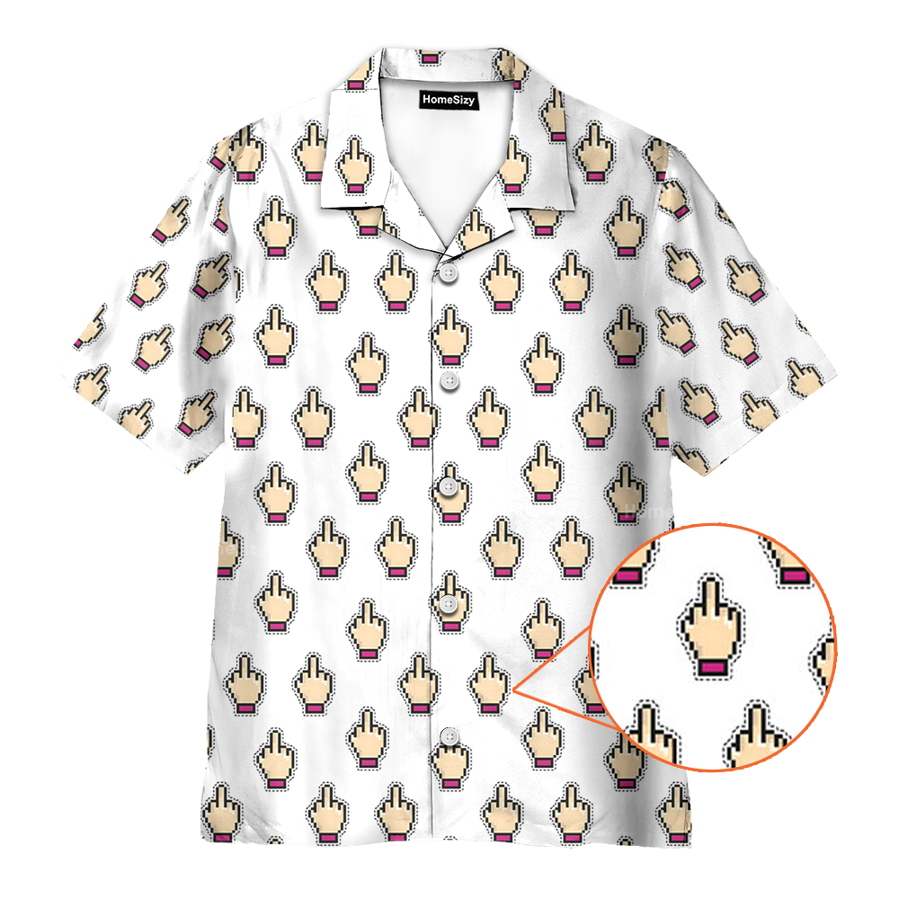 Funny Middle Finger Pixel Art NSFW Hawaiian Shirt Homesizy funny-middle-finger-pixel-art-nsfw-hawaiian-shirt-homesizy