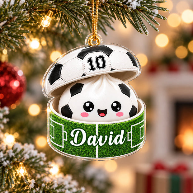 Custom Soccer Dumpling Squishy Player Christmas Gift For Daughter, Son, Grandkids - Personalized Acrylic Ornament