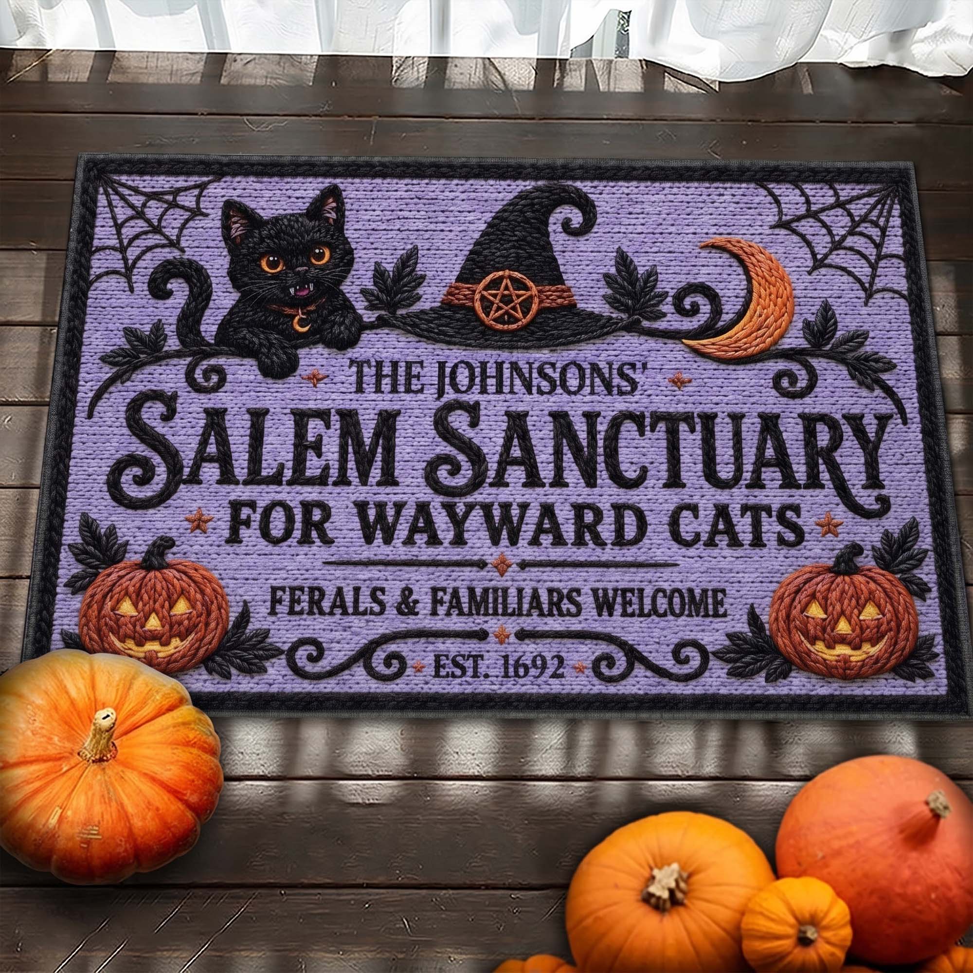 salem sanctuary for wayward cats ferals and familiars welcome personalized doormat 2_099c2012 7609 48d1 9317 98e80c7c57c8