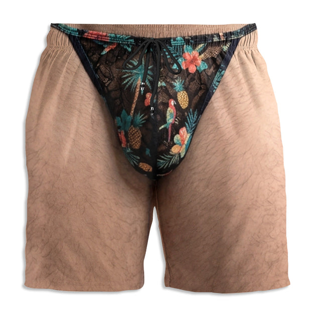 Tropical Vibes - Personalized Beach Shorts - Gift For Him