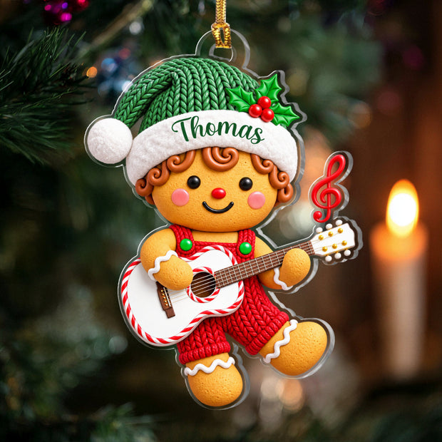 Strumming Into The Holidays- Personalized Acrylic Ornament - Gift For Family
