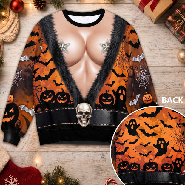 Naughty Halloween - Personalizef Ugly Sweatshirt - Gift For Family