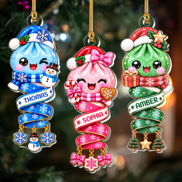 Cute Dumpling Squishy Character Spiral Christmas Gift For Kids - Personalized Acrylic Ornament