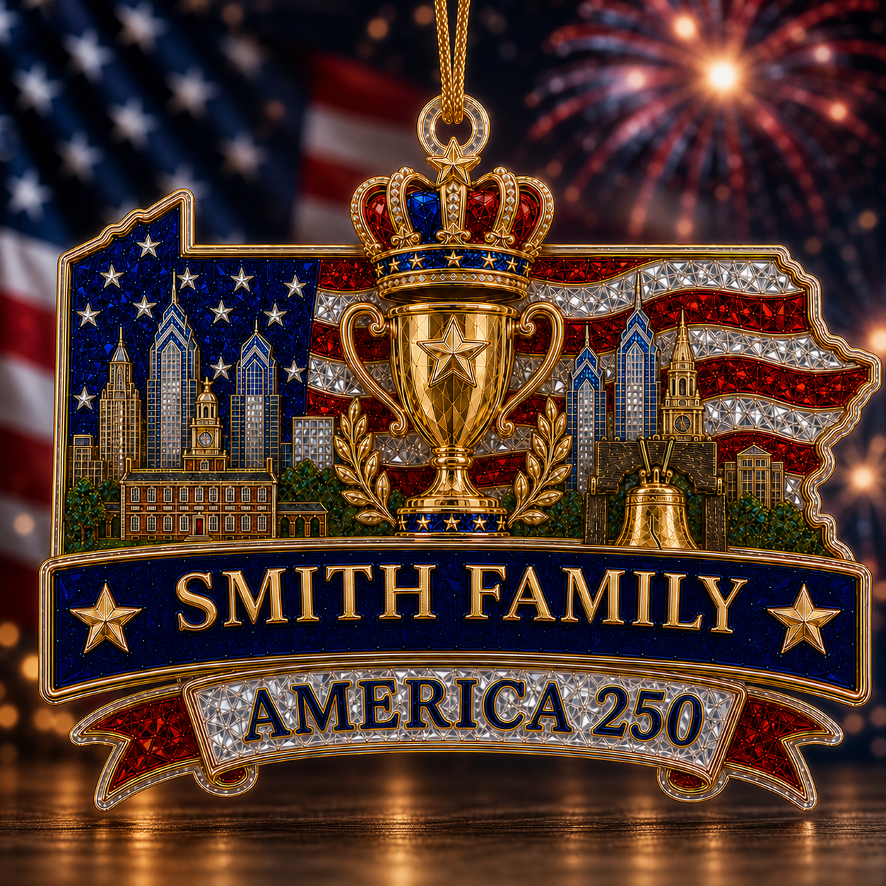 05 pennsylvania america250 glass ornament
