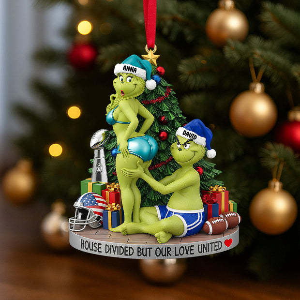 House Divided But Our Love United - Personalized Acrylic Ornament - Chrismas Gift For Football Lovers