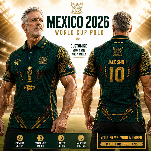 World Cup 2026 Mexico - Personalized Soccer Polo Shirt - Gift For Football Fan, World Cup