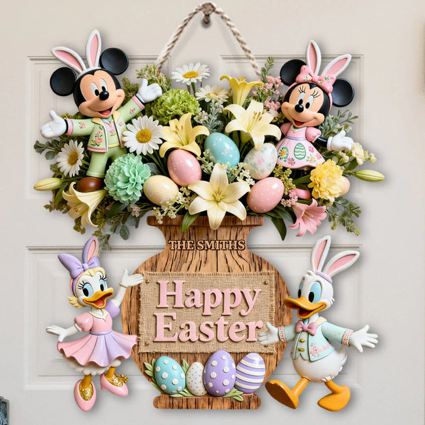 Happy Easter - Personalized Custom Shaped Wood Sign - CT01
