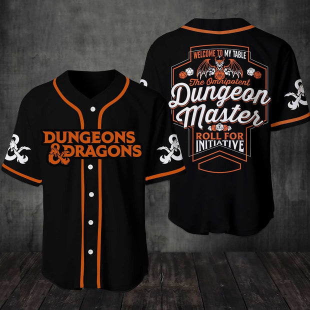 D&D Dungeons and Dragons welcome to my table Baseball Tee Jersey Shirt Printed 3D QT304008Td