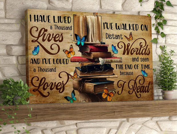 Reading I have lived a thousand live loved a thousand loves Canvas QT303036En