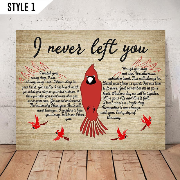 I Never Left You Memorial Butterfly Dragonfly Hummingbird Typography Canvas HY210087