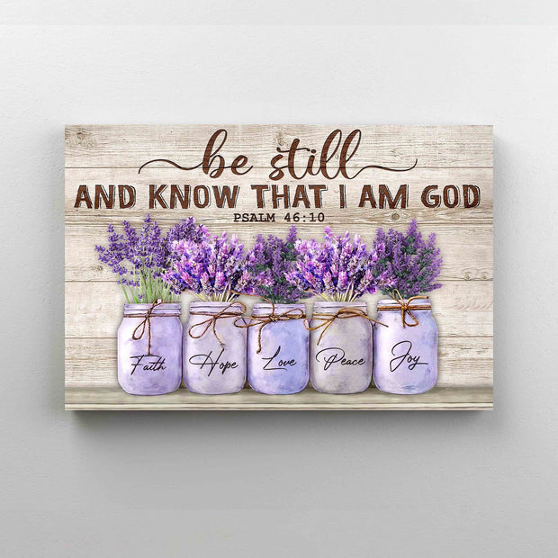 Be Still And Know That I Am God Jesus Canvas Lavender Canvas QT308056
