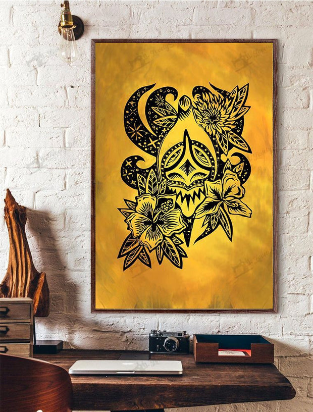 Vejigante Mask Flower Puerto Rico Canvas HY210001