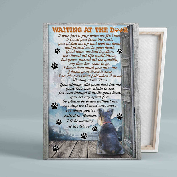 Waiting At The Door Miniature Schnauzer Dog Gift Canvas HY210174