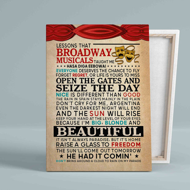 Broadway Musicals Music Broadway Gift Canvas HY205004