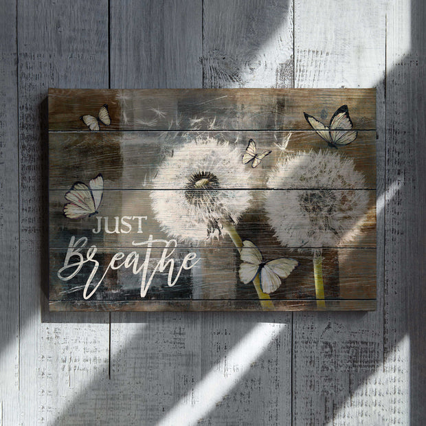 Just Breathe Butterflies Dandelion Canvas HY209068