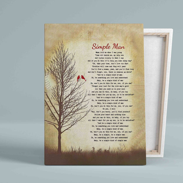 Simple Man Poem Red Cardinal Canvas QT304030Eh
