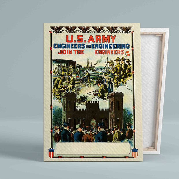 Engineers US Army Christmas Canvas QT309843