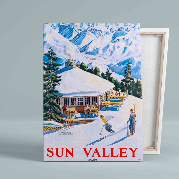 Sun Valley Travel Skiing Vintage Gift Christmas Canvas HY209066Eh