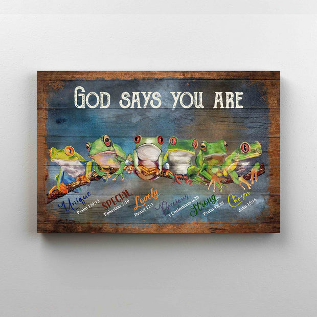 God Jesus Says You Are Frogs Rustic Wapped Canvas