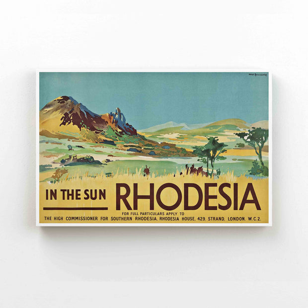 Rhodesia Vintage Travel Christmas Canvas QT304047Ei