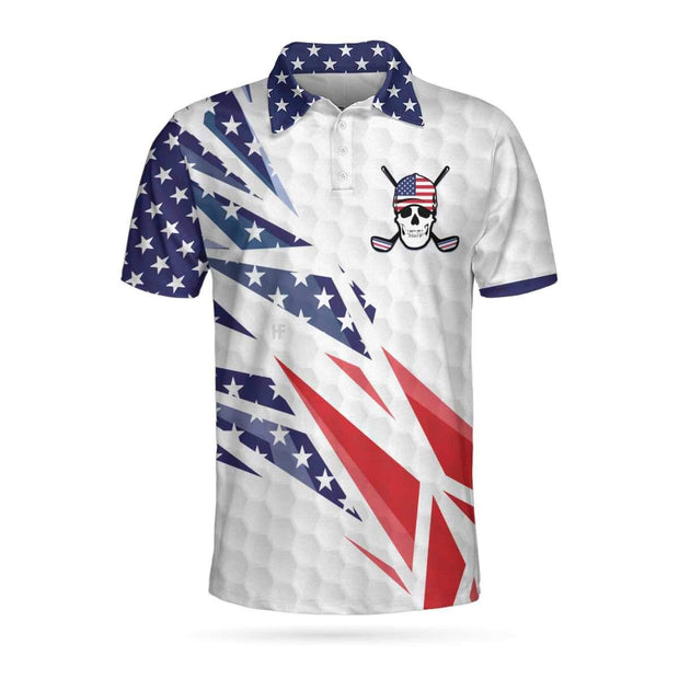 American Flag Golf Texture Skull 3D AOP Polo Shirt QT207039La