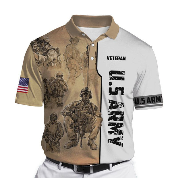 Veteran US Army 3D AOP Polo Shirt QT301014La