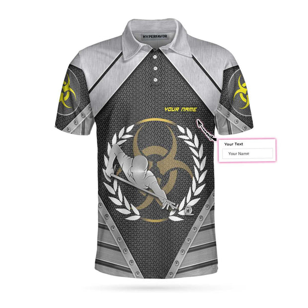 Personalized Silver Billiards Polo Shirt, Billiards Shirt For Men QT209571La