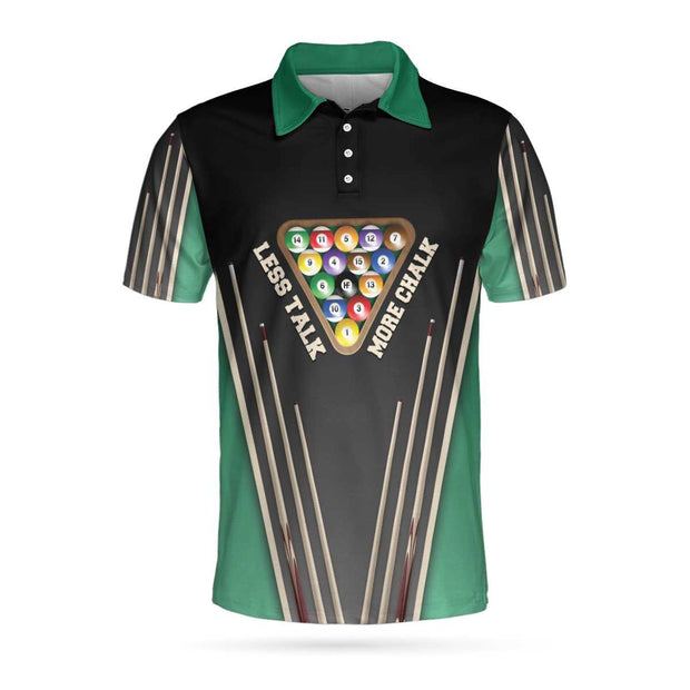 Less Talk More Chalk Short Sleeve Billiards Polo Shirt, Best Billiards Shirt For Men QT209558La