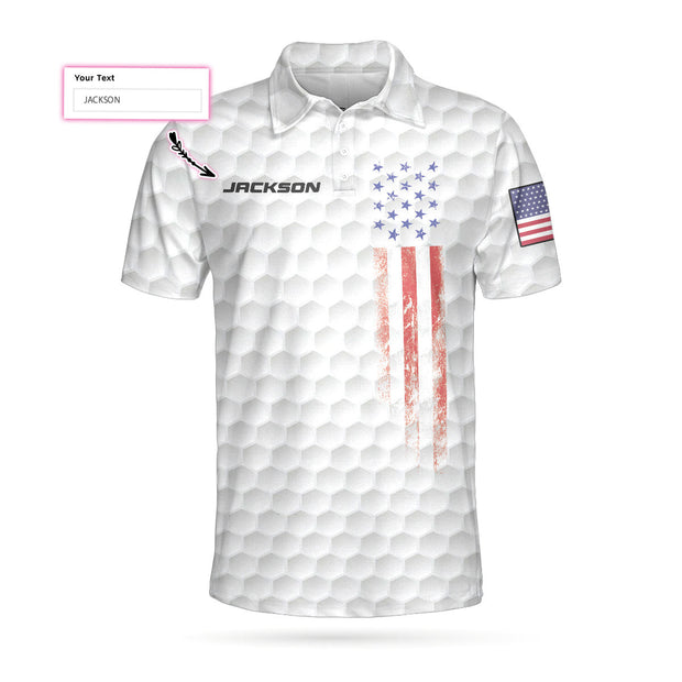 Personalized Golf 4th Of July White American Flag Polo Shirt QT207260La