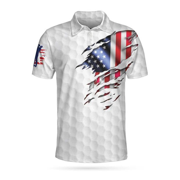American Eagle Flag Golf Short Sleeve Polo Shirt QT206192La