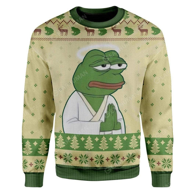 Ugly Christmas Pepe The Frog Sweatshirt Ugly Sweater QT207451Hf