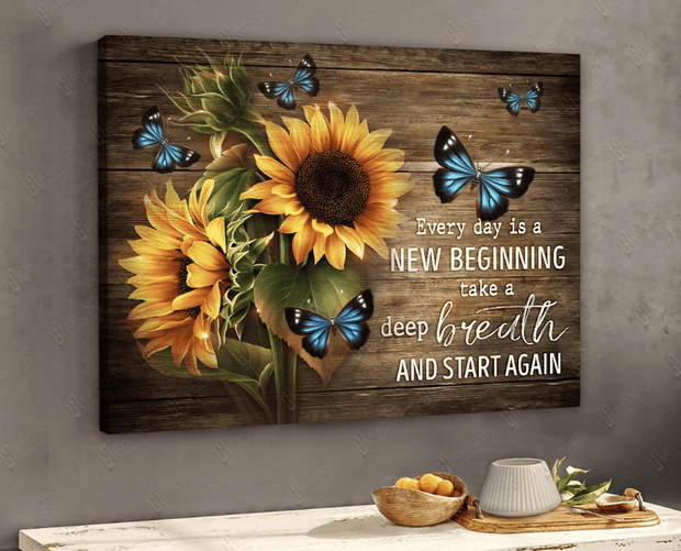 Sunflower Every Day Is A New Beginning Canvas HY207057Ee