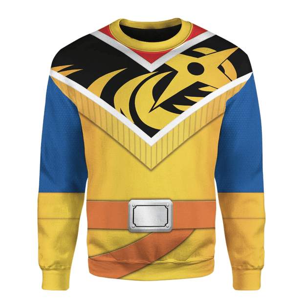 3D Power Ranger Ninja Steel Gold Ranger Custom Cosplay Costume Unisex Pullover Sweatshirt QT212257Hc