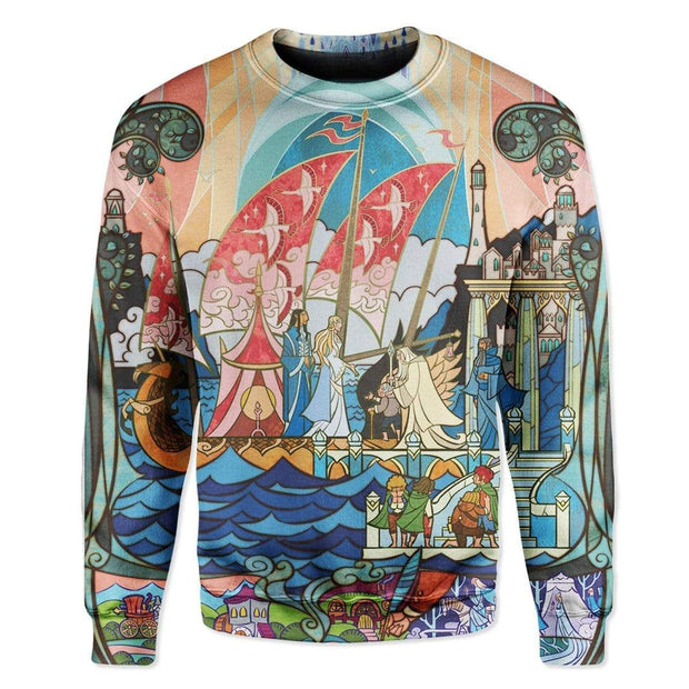 3D Lord Of The Rings The Hobbit Meet The King Custom Pullover Sweatshirt Ugly Sweater QT211243Hc