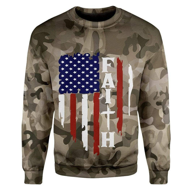 3D Faith Camo Custom Pullover Sweatshirt Ugly Sweater QT305012Hc