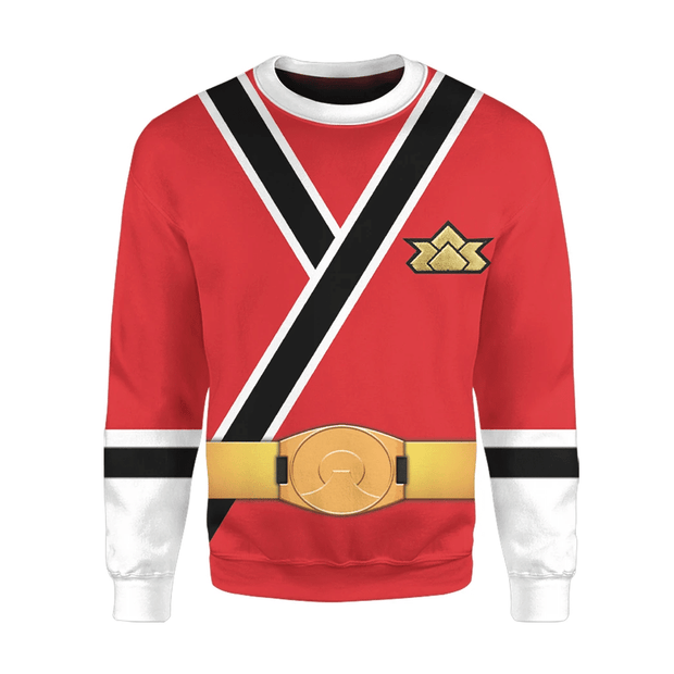 3D Power Rangers Samurai Red Ranger Custom Cosplay Costume Unisex Pullover Sweatshirt QT303344Hc