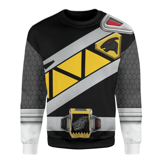 3D Black Dino Charge Power Rangers Custom Cosplay Costume Unisex Pullover Sweatshirt QT212149Hc