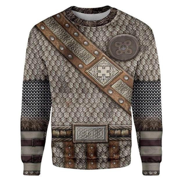 3D Viking Armor Custom Cosplay Costume Unisex Pullover Sweatshirt QT208446Hc