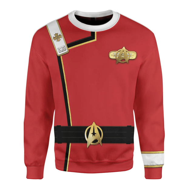 3D SaTr II-VI Wrath of Khan Starfleet Kirk Spock Uniform Custom Cosplay Costume Unisex Pullover Sweatshirt QT209294