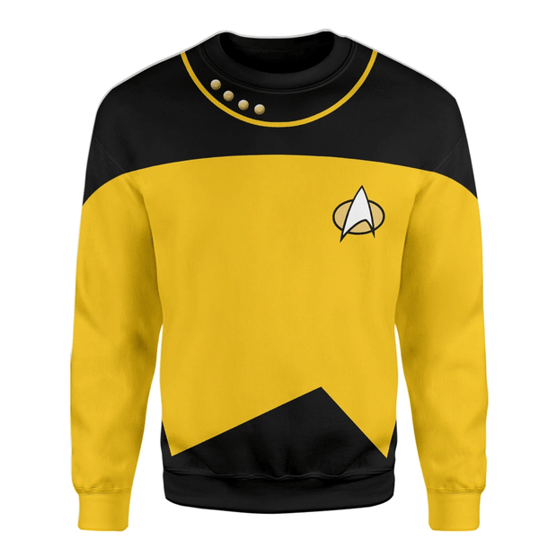 3D SaTr The Next Generation Duty Uniform Yellow Suit Custom Cosplay Costume Pullover Sweatshirt Ugly Sweater QT305954Hc