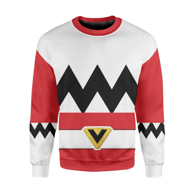 3D Red Power Rangers Lost Galaxy Custom Cosplay Costume Pullover Sweatshirt Ugly Sweater QT209569Hc