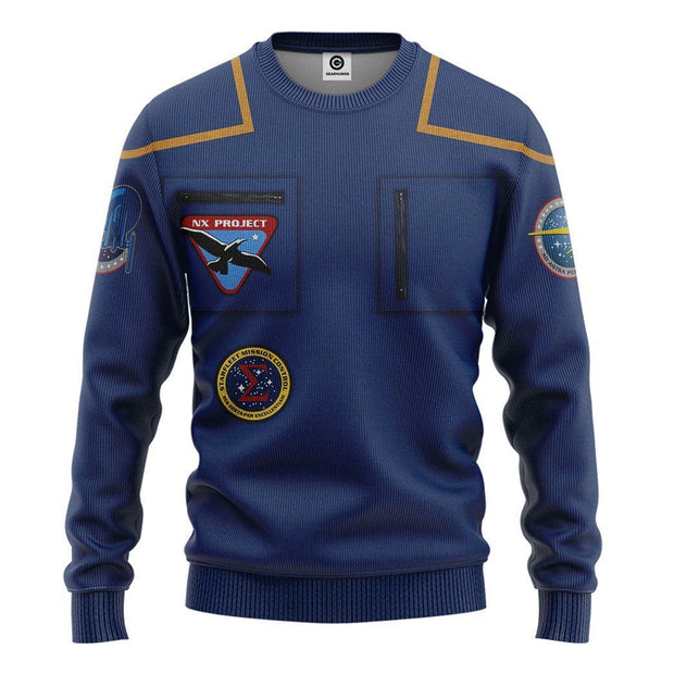 3D SaTr Jonathan Archer Custom Cosplay Costume Pullover Sweatshirt Ugly Sweater QT303257Hc