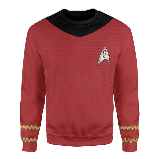 3D SaTr The Original Series Red Suit Custom Cosplay Costume Pullover Sweatshirt Ugly Sweater QT212082Hc