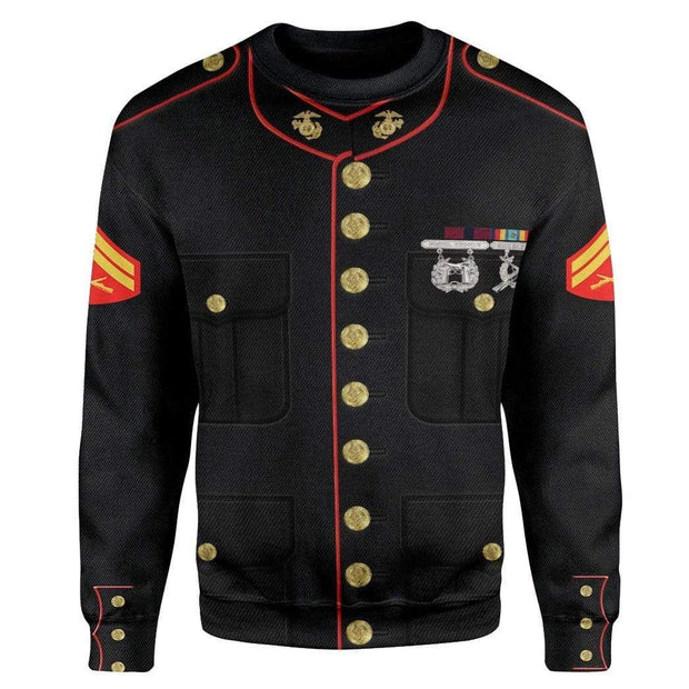 3D USMC Enlisted Dress Custom Cosplay Costume Pullover Sweatshirt Ugly Sweater QT211636Hc